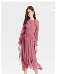 A New Day Boho Bohemian Women’s Ruffle Tier High Low Front Skirt Set Size M NWT